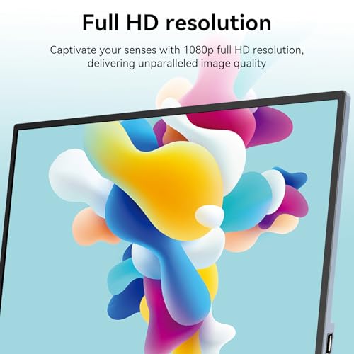 Image of 15.6 Inch Portable Monitor, FHD 1080P IPS 100% sRGB Full Function USB-C Ultra Slim Metal Bezel External Travel Screen with Stand & Carry Bag for Laptop Mac PC Phone PS4 PS5 Xbox Switch