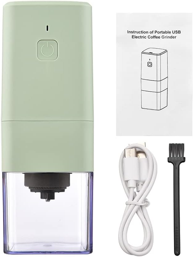 Mini Electric Burr Coffee Grinder with Adjustable Coarse Fine Grinding Removable Chamber