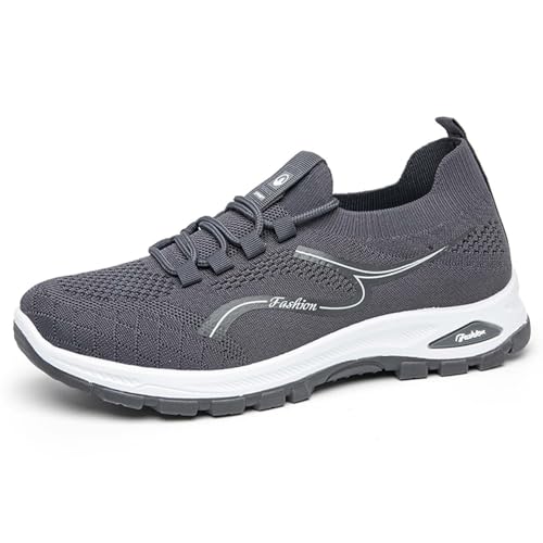 Zapatillas Trekking Hombre Verano Zapatillas Transpirables con Suela Antideslizante y Calzado para Correr para Paseos Diarios. (Grey, 45)
