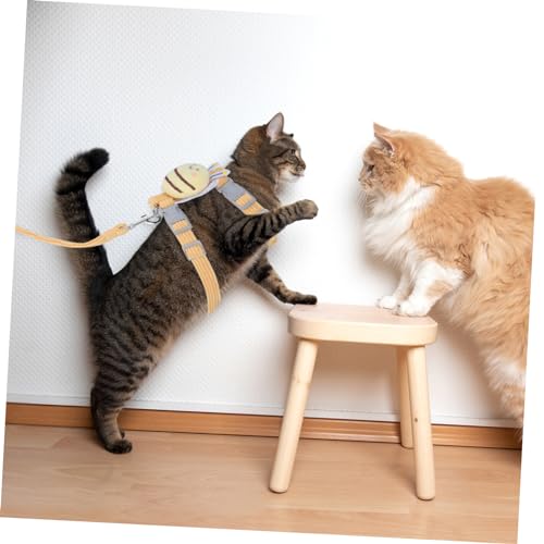 Ensemble jaune Kisangel pour chiens avec corde de traction confortable