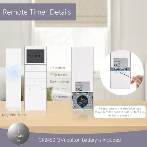DC1603 Remote Timer Controller For Blinds And Roller Shades 1 Channel Handheld