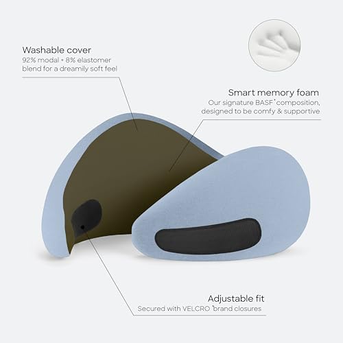 Image of Ostrichpillow Go Neck Pillow, Travel Pillows for Airplanes, Premium Memory Foam Travel Pillow, 360º Ergonomic Design, Asymmetrical Sides, Travel Bag Included, Washable Modal Cover