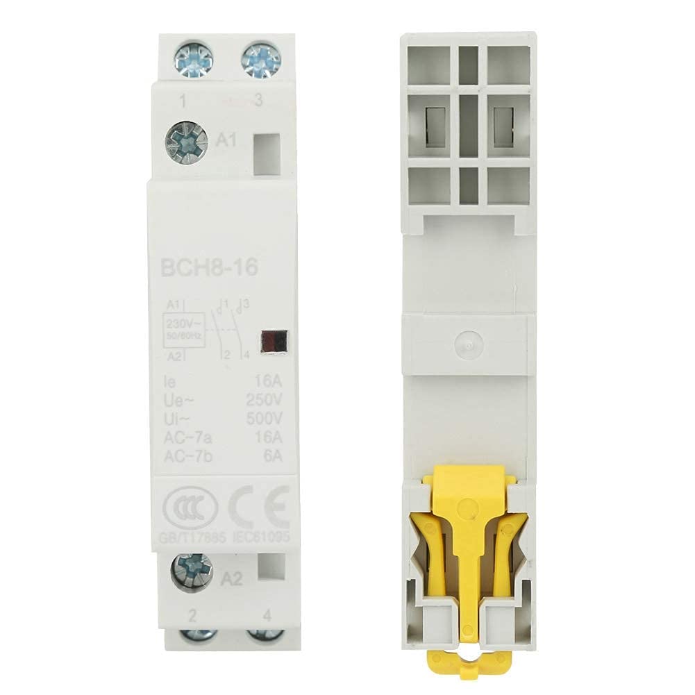 Contacteur 2P 2NO 16A 230V AC – Modulaire DIN Rail, Silencieux & Économe Pour Maison