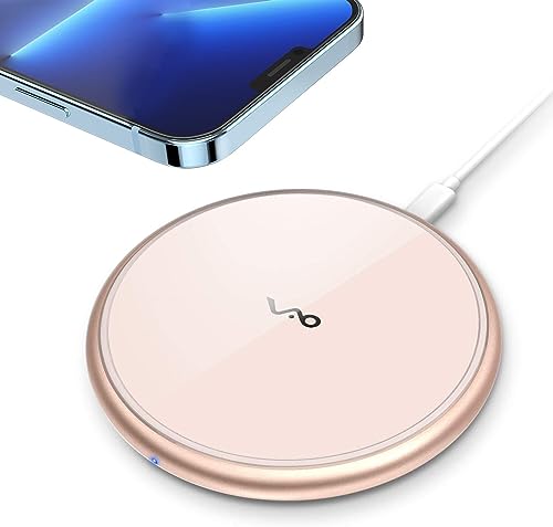 Wireless Charger,Vebach Certified Aluminum Frame 10W Fast Wireless Charging Pad Non-Slip Design Compatible with iPh 15/14/13/13 Pro/13 Mini/13 Pro Max/12,Samsung Galaxy S21/S20/Note 10/S10 etc