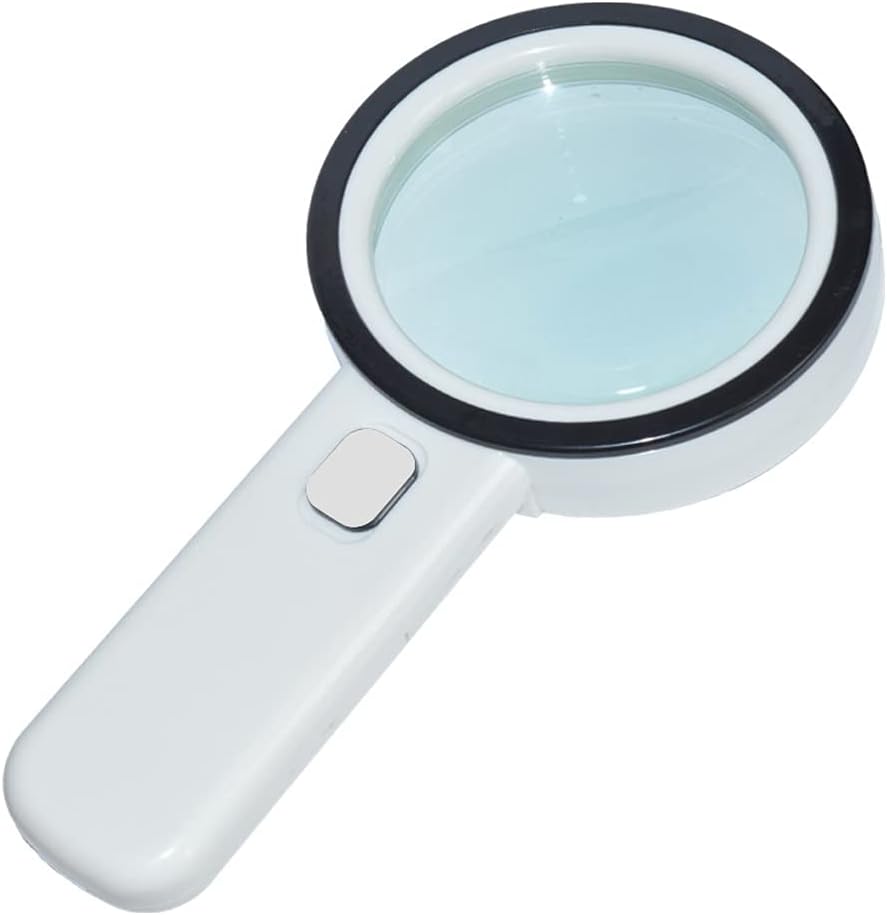 HONPHIER Handheld Magnifying Glass 12 LED Lights Strong Magnifier Macular Degeneration Magnifier