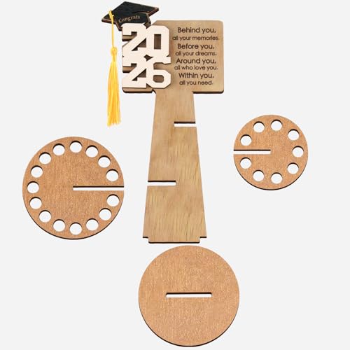 Image of Suyeah 2026 Graduation Gift Money Holder, Unique Greeting Cards Cash Holder Cash Gift, Double-Layer Money Cake with 25 Holes for Cash Congrats Graduation Party Supplies