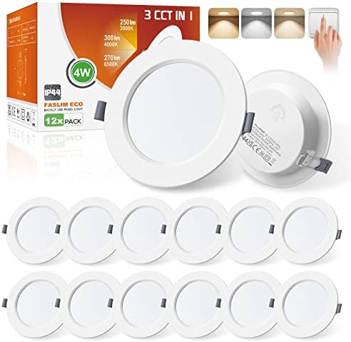 Fondiiz 12er LED Spots Set - 4W 570LM Einbaustrahler IP44 Für Decke & Bad