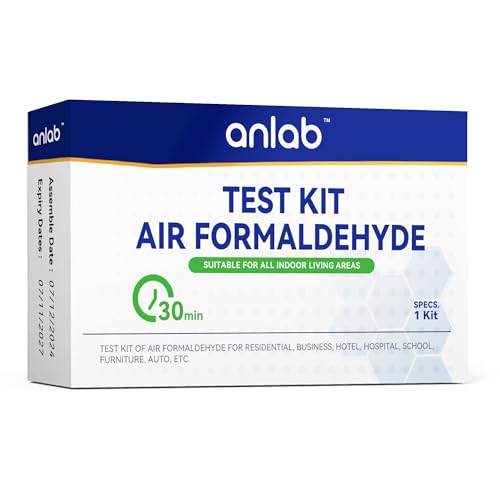 anlab™ Air Formaldehyde (HCHO) DIY Test Kit - Used for Air Quality Testing, Detector Used for Home, Residential, Business, Hotel, Hospital, School, Furniture, Auto (Pack of 3)