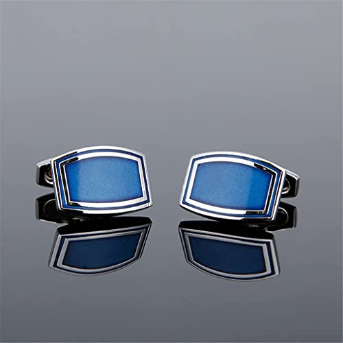 Bruidsjonkers Manchetknopen, Franse herenoverhemden Manchetknopen Blauw geëmailleerde manchetknopen vervagen niet Antioxidant en duurzaam - Image 5