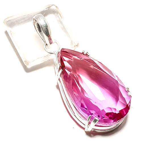 Pendentif tourmaline bi-couleur fait main, bijou quotidien