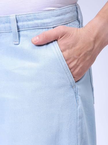 Image of The Indian Garage Co Men Skater Fit Solid Mid-Rise Jeans