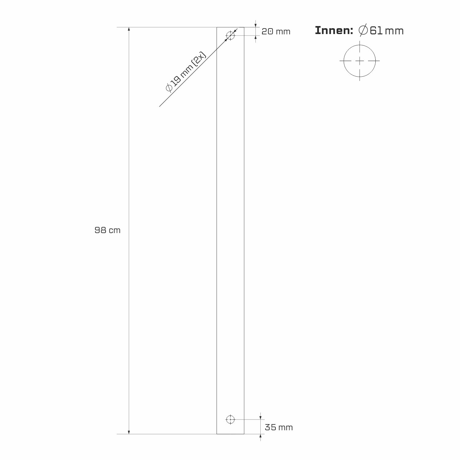 98x6 cm Eindrehhilfe für Schraubfundament inkl. Zubehör