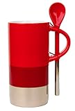 Starbucks Verismo Mug, 8 fl oz with Spoon Red Silver