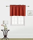 Window Valance Rod Pocket Microfiber Treatment for Living Room/Nursery/Classroom Any Decor RS9 (1, Brick Rust)