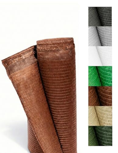 Jardin202 - Malla de Ocultación 110g/m² Premium | Sombreo y Privacidad para Jardín, Vallas, Patios y Terrazas | Protección UV | 1,50 x 10 Metros (Marrón)