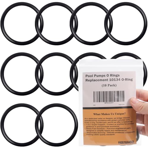NBRINGO 10-Pack Pool Pumps O Rings - Replacement 10134 O-Ring for Intex 1-1/4“ Hose Connection - Fits 330, 530, and 1000 GPH Filter Pumps