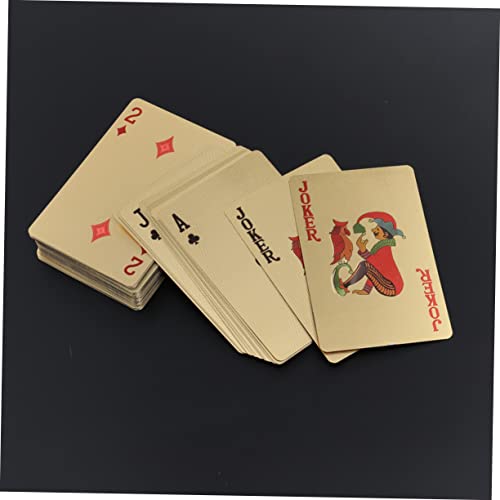 ibasenice 3stücke Goldene Pokerkarten Im Vintage-Stil Wasserdichtes Kartendeck Für Pokerabende Und Sammlungen Für Partys Und Gesellige Runden Exzellentes Handgefühl Und Hohe – Bild 4