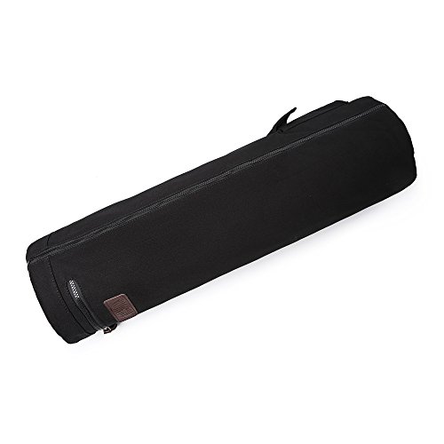 Fremous Yoga Mat Bag,Full-Zip Exercise Yoga Mat Carrier Bag - Double Storage Pocket,Easy Access Zipper, Adjustable Shoulder Strap And Handle,Fits Most Mats(Black) #TOP5