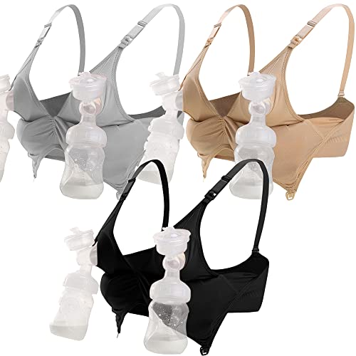 Image of iloveSIA 3PACK Nursing & Pumping Bra All in one Hand Free Pump Bras