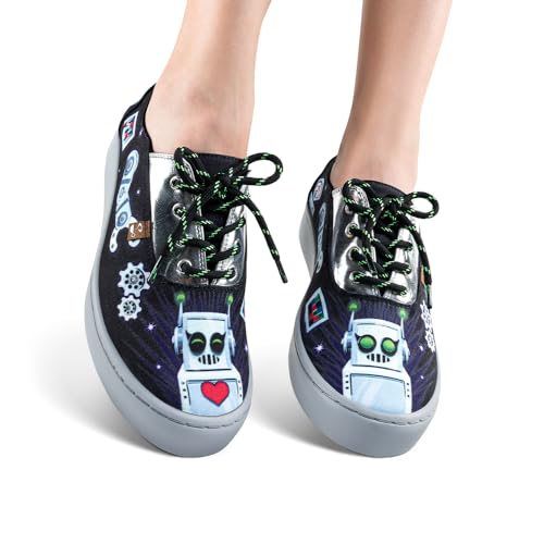 Image of Hot Chocolate Design All-Day Women's Lace-Up Sneakers | Canvas Upper, Cushioned Footbed with Arch Support, Flexible Rubber Outsole, Vegan Construction, Casual Everyday Sneakers