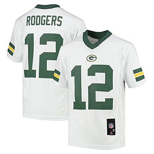Outerstuff Youth Aaron Rodgers White Green Bay Packers Replica Player Jersey