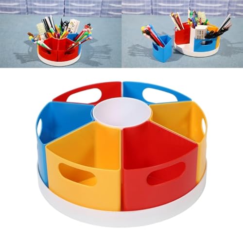 Organiseur de bureau rotatif 360 compartiments maquillage et art - 3