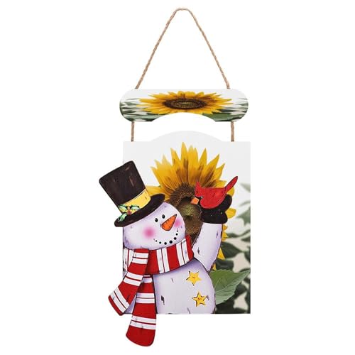 Peinture en bois bonhomme de neige de Noël à offrir pour décorer la maison en hiver