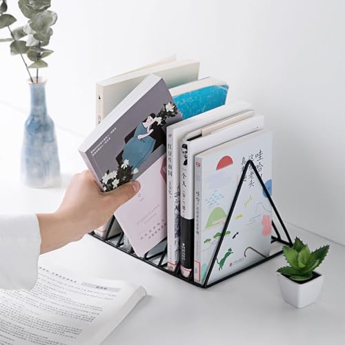 Soporte triangular de metal kokdid con 9 compartimentos para organizar revistas en color negro 8