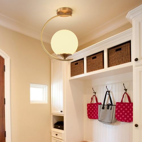 Plafonnier globe en or pour plafond bas, éclairage doux de couloir - 5