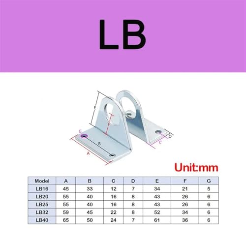 Soporte de unión estable tipo LB para accesorios de mini cilindro MAL25 3