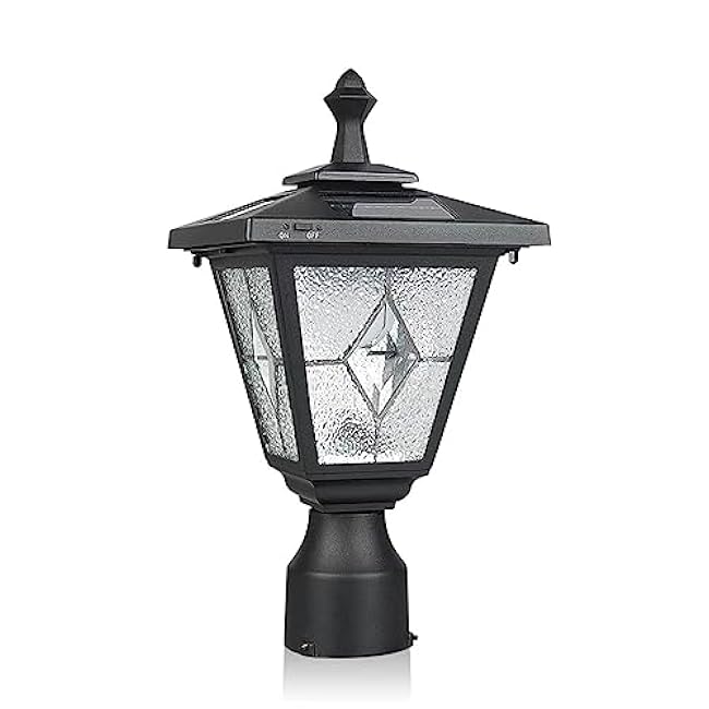 KP4326Q-A Solar Lamp Post Light Solar Pillar Light Matte Black