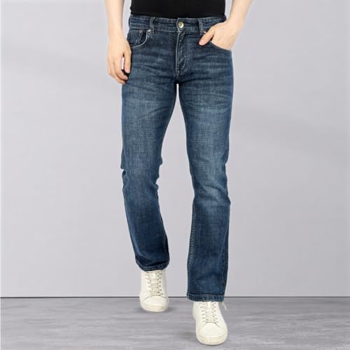 Image of Men's Premium Straight Fit Jeans | Cotton Rich Breathable Denim Pants for Men | Comfortable Regular Wear Casual Jeans