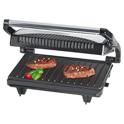 Bomann® Kontaktgrill | beidseitiges fettfreies Grillen | 700W | antihaftbeschichtete Grillplatten | extra tiefen Rillen für intensives Grillmuster | Panini Grill | Kontaktgrill Toaster | MG 2251 CB