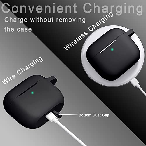 14 In 1 For Airpods 3 Generation Case Accessories Set Kit Silicone For Airpods 3 Case Cover 2021, Protective Case For Airpod Gen 3 3Rd Charging Case W/Ear Cover/Clean Putty/Carry Box/Strap Black #TOP6