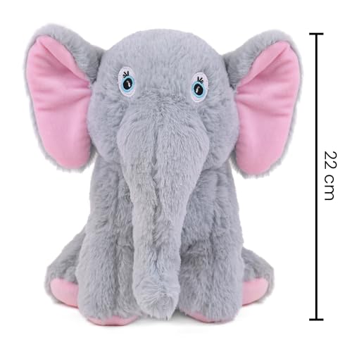 Image of Mirada Elephant Soft Plush Toy | Grey Stuffed Animal for Kids, Boys & Girls | Cute Soft Toys for Kids, Stuffed Animals, Animal Soft Toys, Cuddle Toy, Baby Gift, Birthday Gift, Room Decor Plush | 22cm