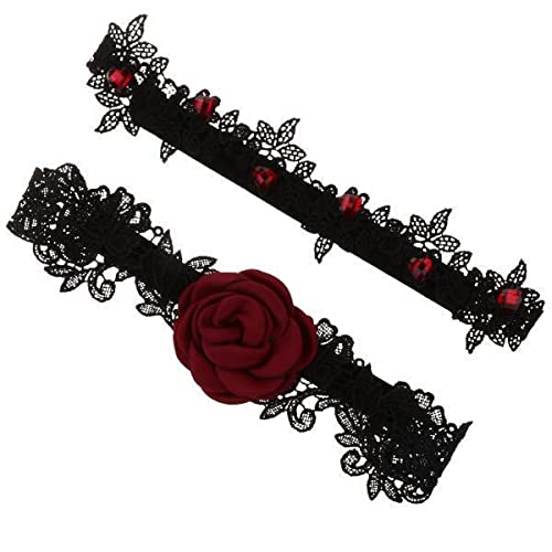 2x2 Pieces Lace Garters with Red Rose Decor Wedding Bride Costume Accessories|Clothing, Shoes & Accessories | Wedding & Formal Occasion | Bridal Accessories | Garters-image-20