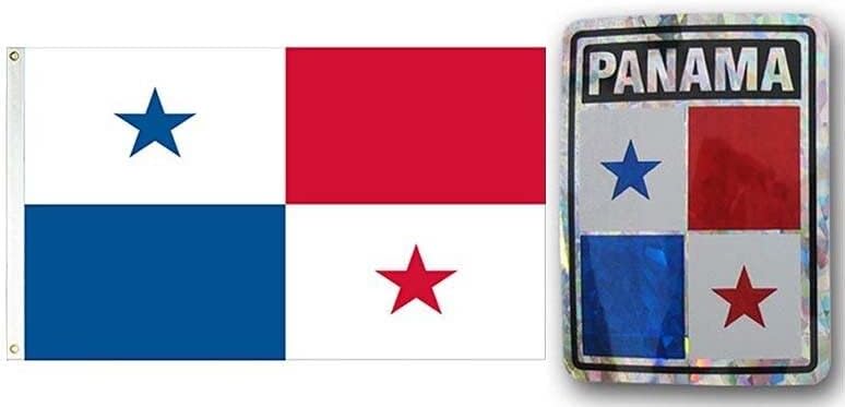 Deluxe Combo Set Panama Country 3x5 3x5 Flag and 3"x4" Decal by Lumaglow
