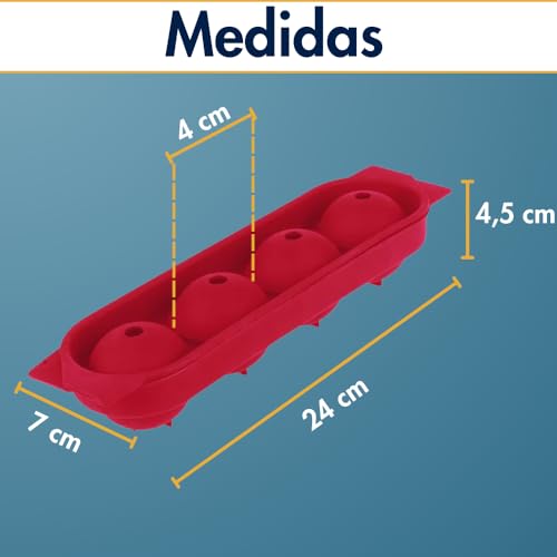 Forma de Gelo Redonda Para Drink Whisky 4 Esferas Grandes Molde de Silicone Coquetel Gin Vodka Bebid