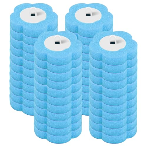 Lot de 48 têtes de brosse de toilette, jetables, avec recharges de détergent, pour lavabo, baignoire, lavabo, piscine (bleu)