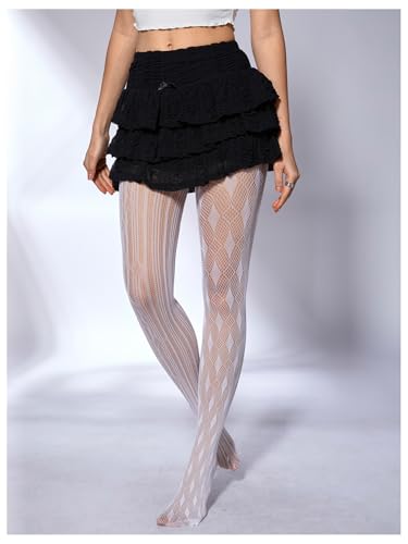 Image of SHENHE Women's Patterned Fishnet Tights High Waist Pantyhose Floral Stockings