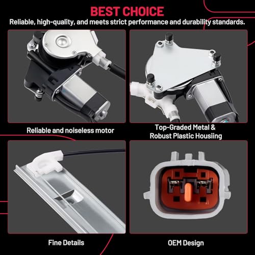 Image of BDFHYK 751-297 Power Window Regulator with Motor Front Right, Compatible with 2008-2012 Ford Escape, Compatible with 2008-2011 Mazda Tribute, Compatible with 2008-2011 Mercury Mariner