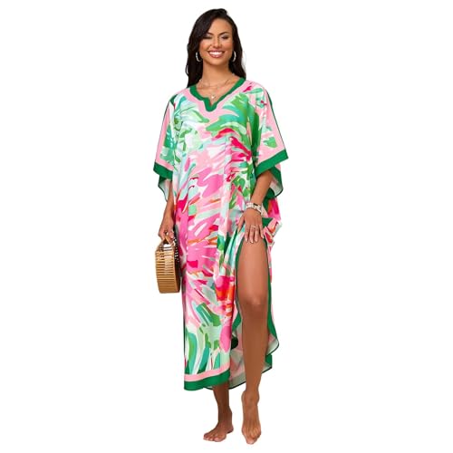 Robe de plage à imprimé ethnique longue pour femme chic et kaftan d'été