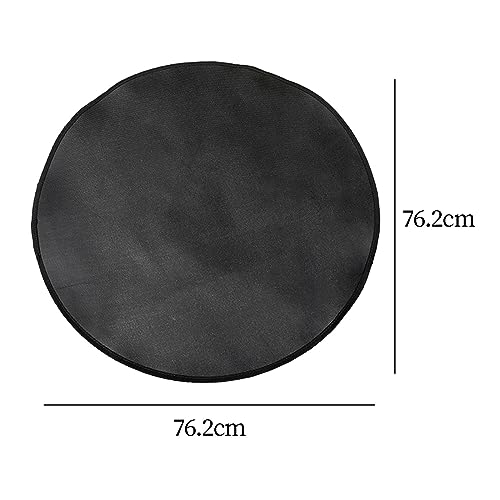 Baoblaze Tapete à prova de fogo para lareira, redondo, à prova d'água, camada dupla, para churrasco