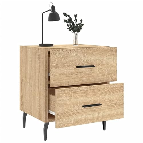 Mesitas de noche de madera de ingeniería con espacio interior y superficie 5