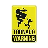 Warning Tin Sign Tornado Warning Vintage Metal Sign Home Road Street Garage School Wall Decor 12 X 8 Inch