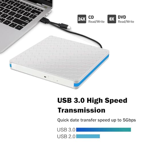 Lecteur DVD externe USB C pour PC sans lecteur de disque interne - 4