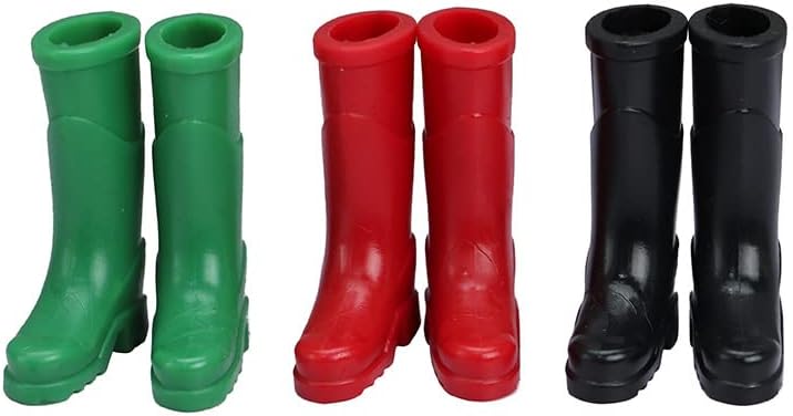 SXFSE Accesorios para muñecas, modelo de escena en miniatura, 3 pares de botas de lluvia de goma, para jugar