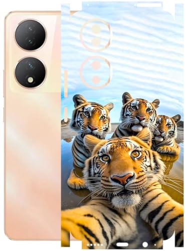 Image of AtOdds - Full Body Back Screen Guard Protector Film - Lamination Wrap Skin Sticker Compatible with VIVO Y100A | Scratchproof Matte Finish (Selfie)