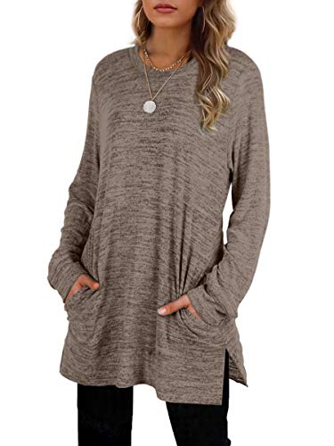 XIEERDUO Womens Casual Sweatshirts Long Sleeve Shirts Oversized With Pocket Tunic Tops S-3XL2