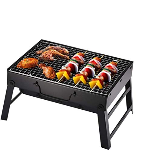 Edelstahl-Grill, tragbare klappbare Holzkohle-Grill-Schreibtisch-Tischplatte mit Beinen Grill im Freien Picknick-Gartenterrasse Camping-Reisen für das